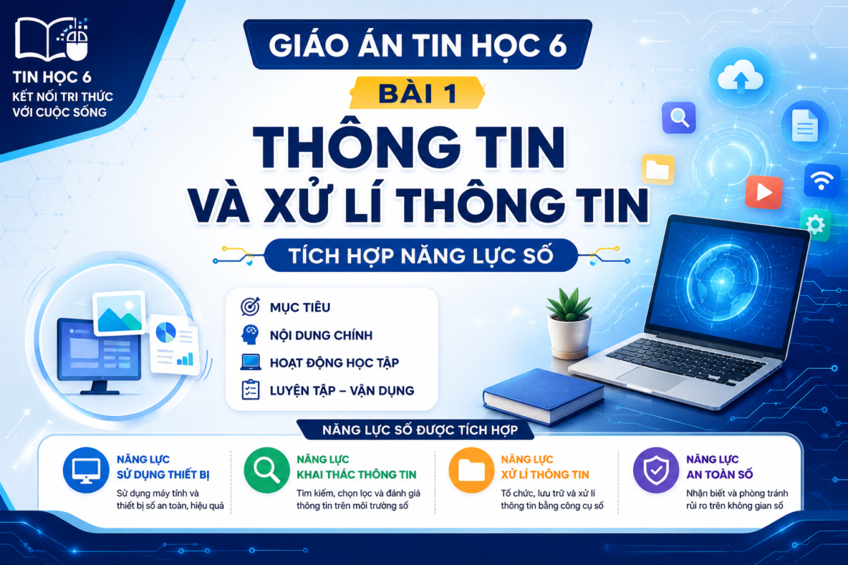 Giáo án năng lực số tin 6 bài 1. Thông tin và dữ liệu sgk thống nhất